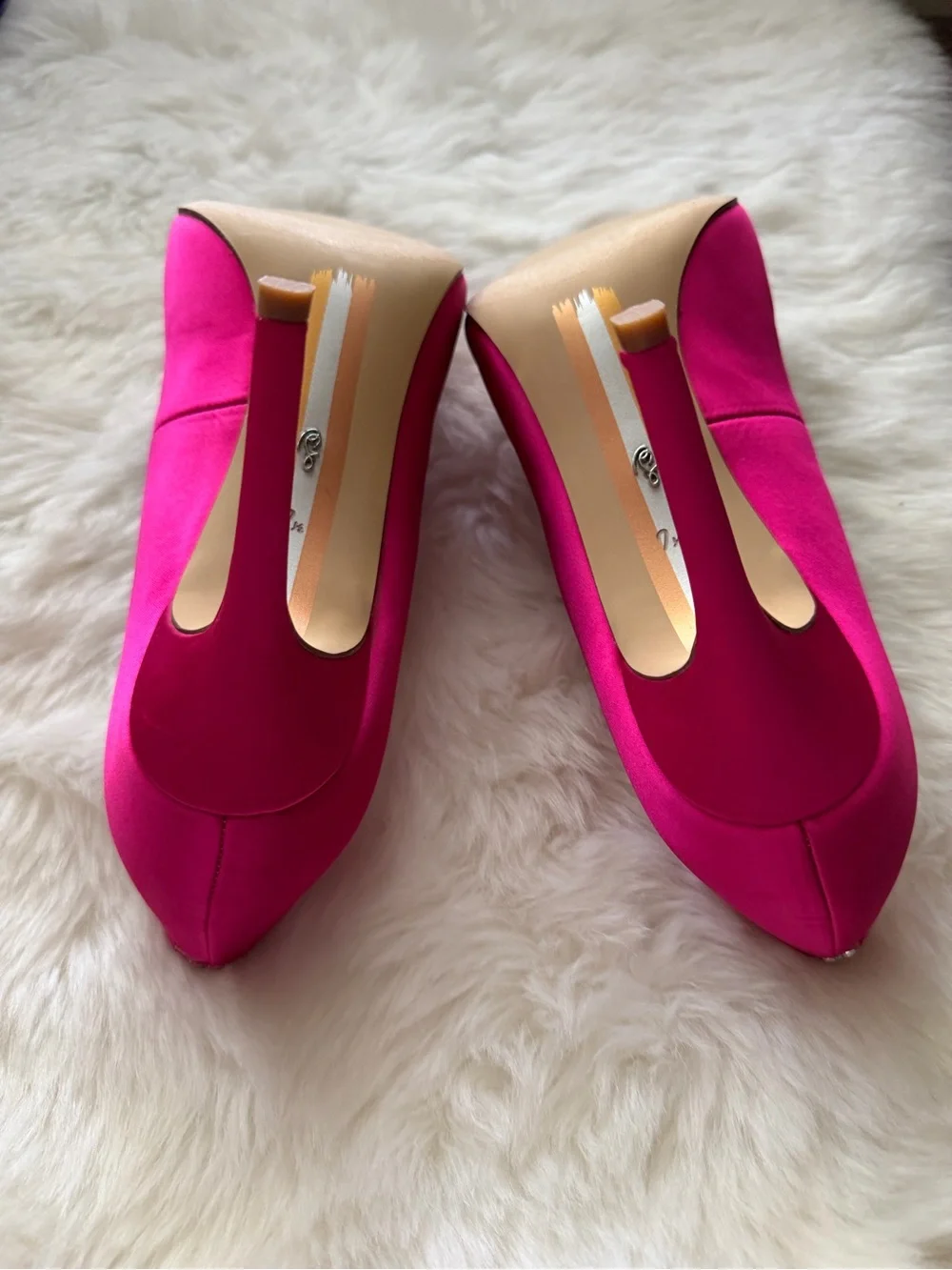 New! Sam Edelman Fuchsia Satin Pointed Toe Crystal Buckle Pumps